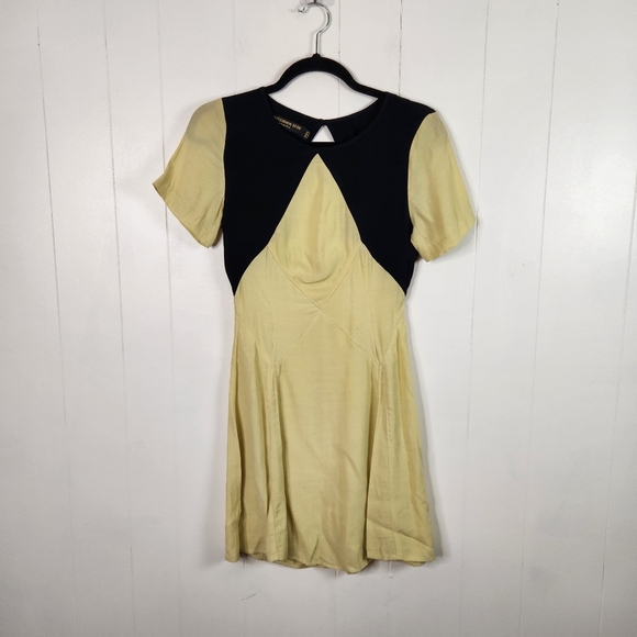 Something Else Cosmic Panel Dress Yellow Black New NWT Size 0 Mod Rockabilly - Picture 1 of 10